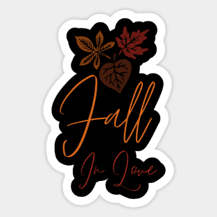 "Fall in Love" Autumn Sticker